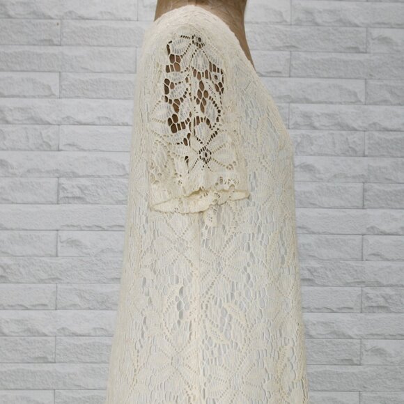 SL FASHIONS Dress Midaxi Short Sleeve Bridal Cocktail Party Cream Plus Size 16 - Picture 4 of 14